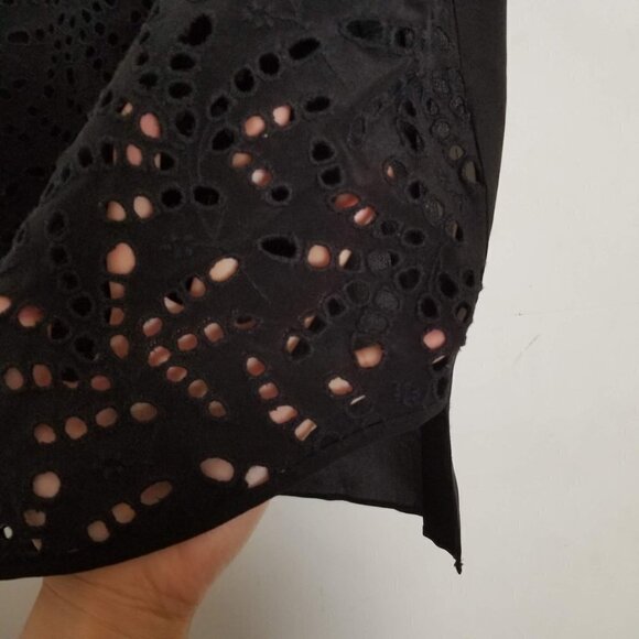 Rebecca Taylor Eyelet Zipper Back Short Sleeve Top - Picture 5 of 12